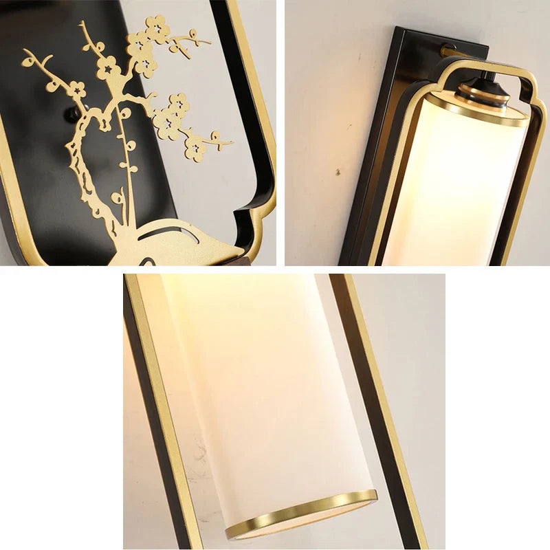 Applique murale en fer et verre de style chinois - Nouvelle Collection