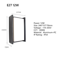 Applique murale LED extérieure imperméable en aluminium décoratif