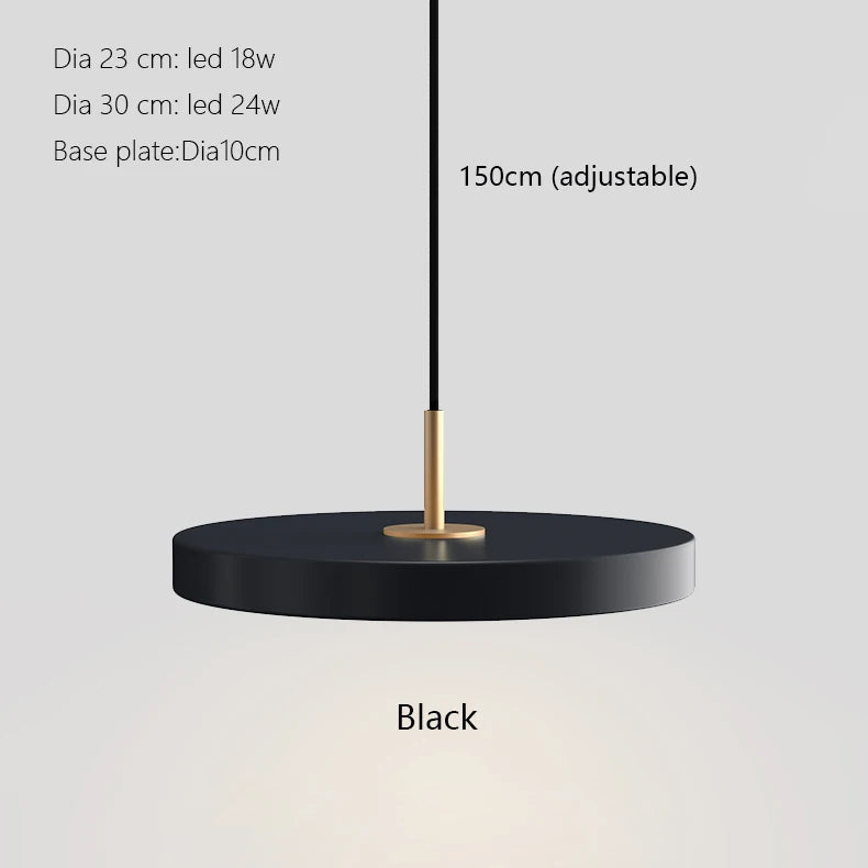 Suspension Led Nordique pour Îlot de Cuisine en Métal - Modèle Moderne Noir, Blanc et Bleu