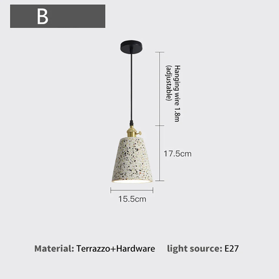 Suspension Luminaire Ciment Blanc Nordique pour Bar Salon et Cuisine
