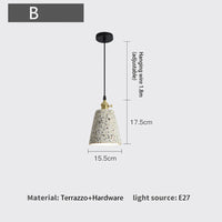 Suspension Luminaire Ciment Blanc Nordique pour Bar Salon et Cuisine
