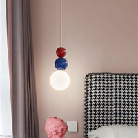 Suspension design en métal et boules colorées Ginna