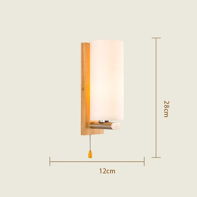Applique murale design nordique bois-verre LED