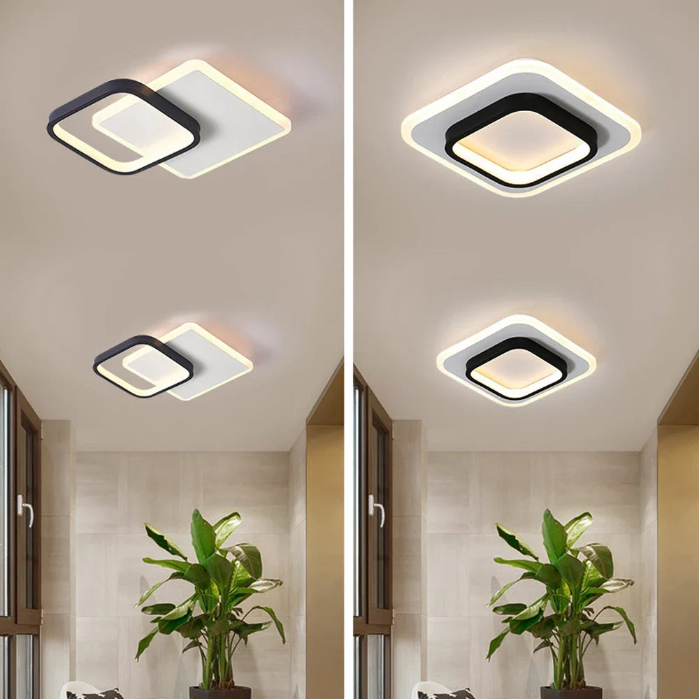 Lustre LED design pour allées - Noir & Blanc