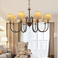 Lustre de style européen et américain en fer forgé pour salon ou salle à manger