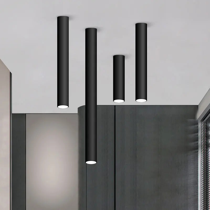 Spot LED cylindre Long moderne en aluminium monté en Surface pour un éclairage sophistiqué en intérieur