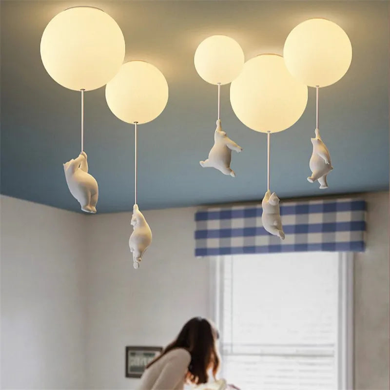 Plafonnier LED Ours Animé - Déco Chambre Enfants