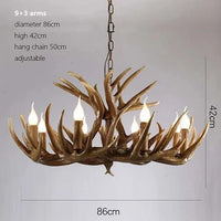 Lustre Rétro Résine Bois Marron Blanc - Idéal pour Salon, Restaurant, et Bar