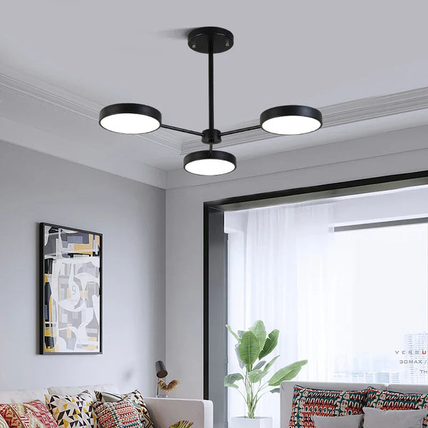 Lustre moderne à leds pour un éclairage nordique créatif intérieur.