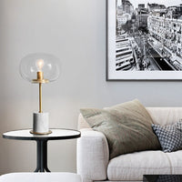 Lampe à poser "Bess" avec socle en marbre