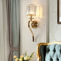 Applique murale luxueuse en cristal doré
