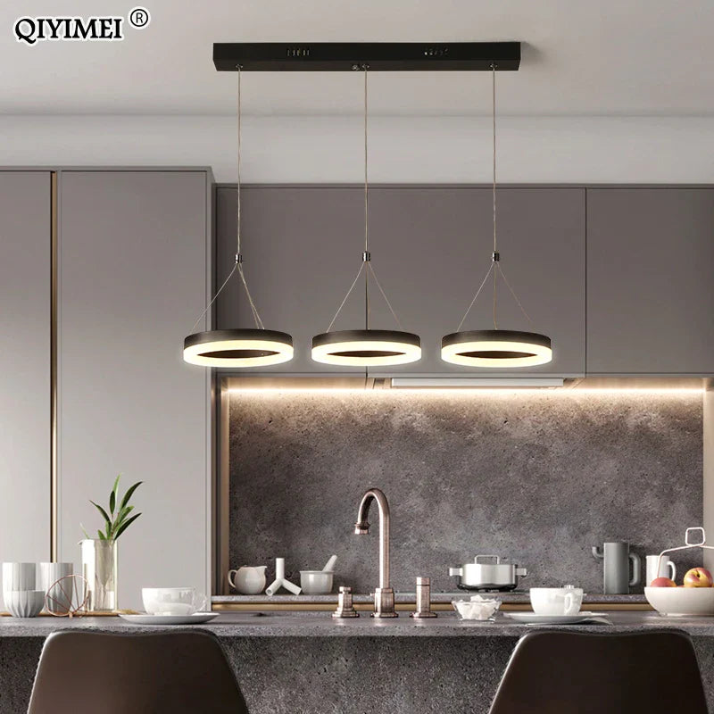 Suspension LED design avec télécommande - Luminaire acrylique Lampara Abajur
