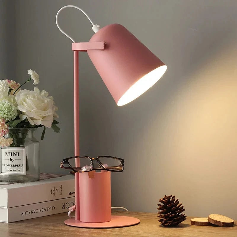 Lampe de Table LED Nordique avec Porte-stylo et Protection des Yeux