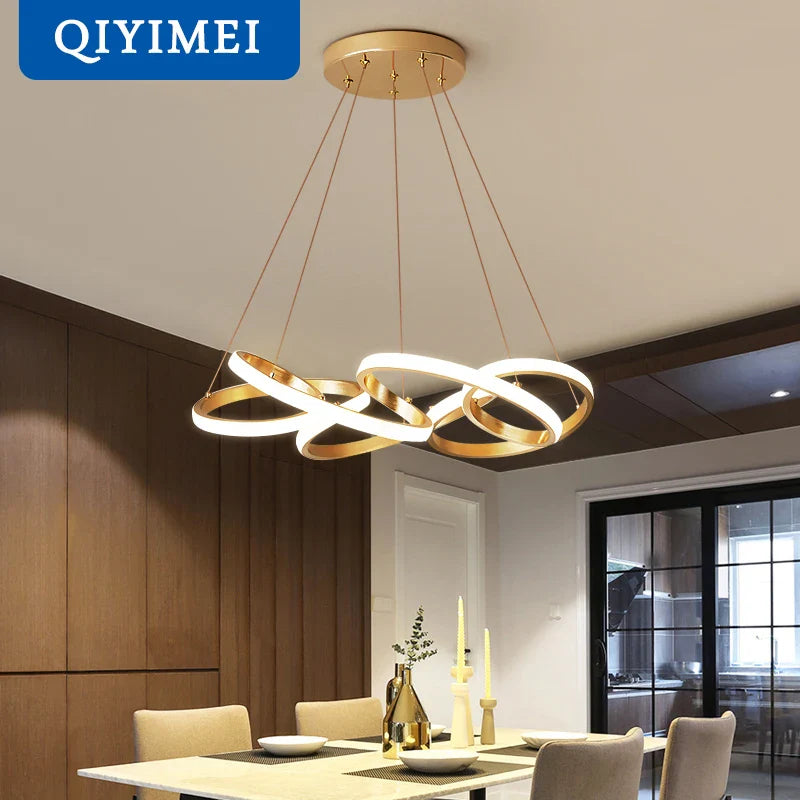 Suspension décorative en plaqué or avec éclairage LED pour intérieur