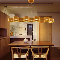 Plafonnier Led "Ruche de Lumière" en bois massif