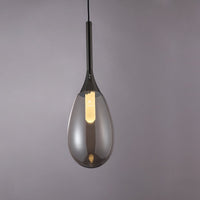 Suspension LED Saeli en verre fumé