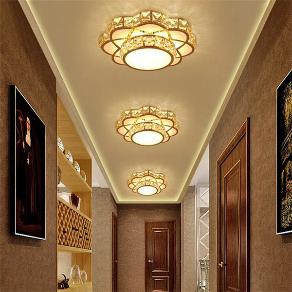 Plafonnier LED Intelligent Fleur de Cristal Moderne