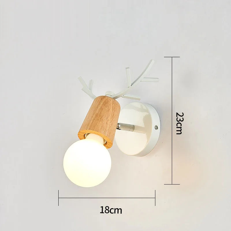 Applique murale nordique Macaron en fer et bois - Édition Premium