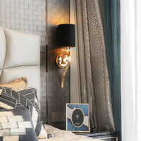 Applique murale dorée nordique LED cristal