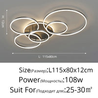 Lustre Noir Moderne avec Éclairage Variable