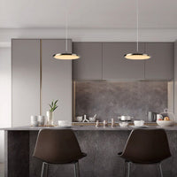 Suspension LED Sysley avec abat-jour plat et arrondi