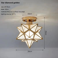 Plafonnier moderne en forme de pentagramme doré - Collection Deco Luxe