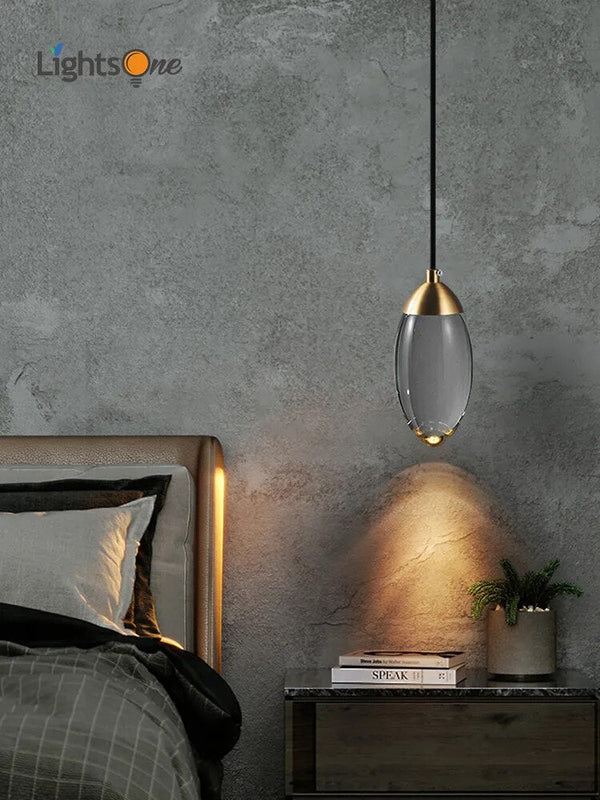 Suspension cristal cuivre luxe.