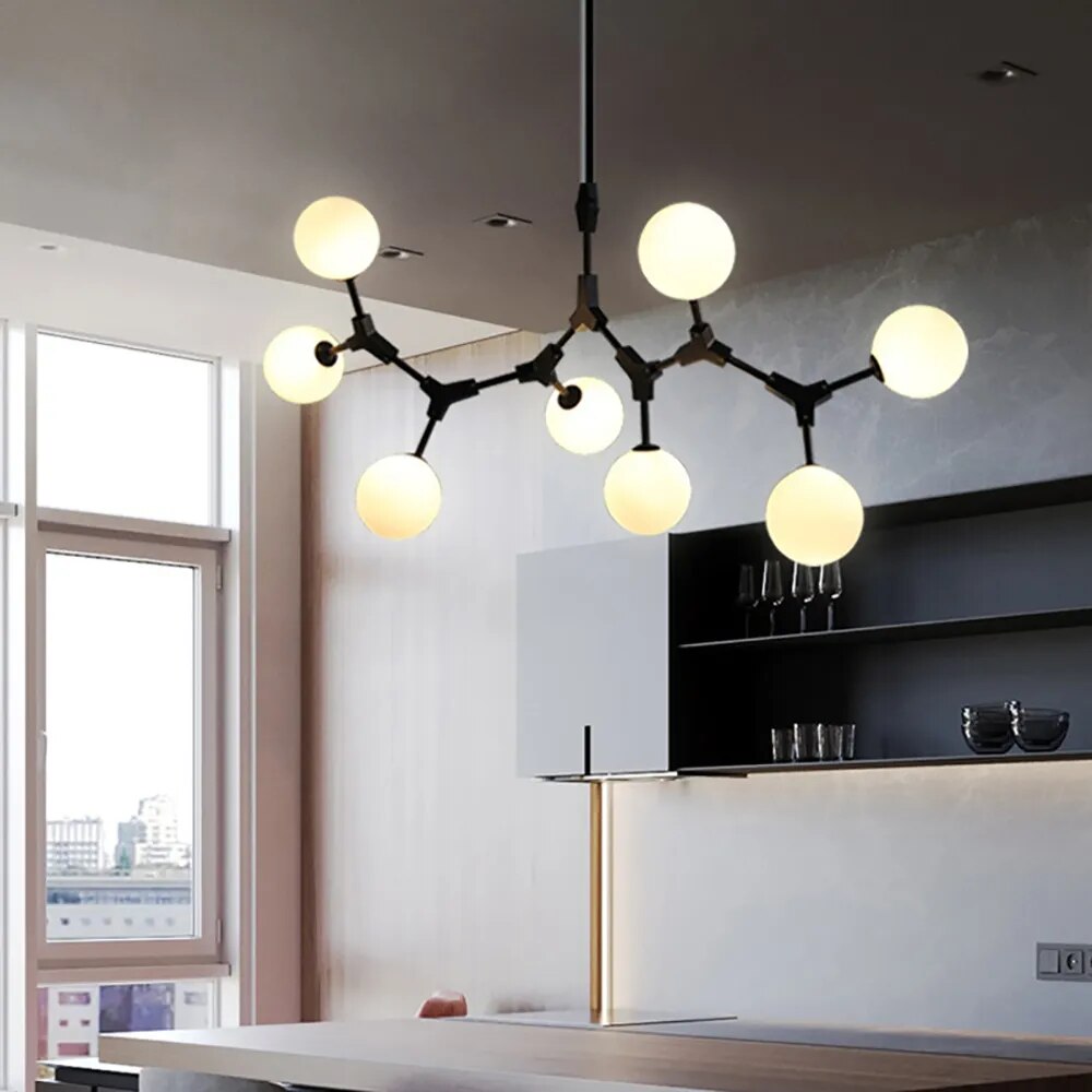Suspension Verre Laiteux Nordique Chic