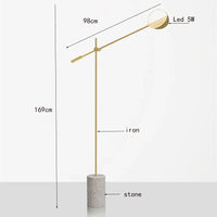 Lampadaire LED Vintage Nordique en Fer Forgé et Marbre - Luminance Scandinave
