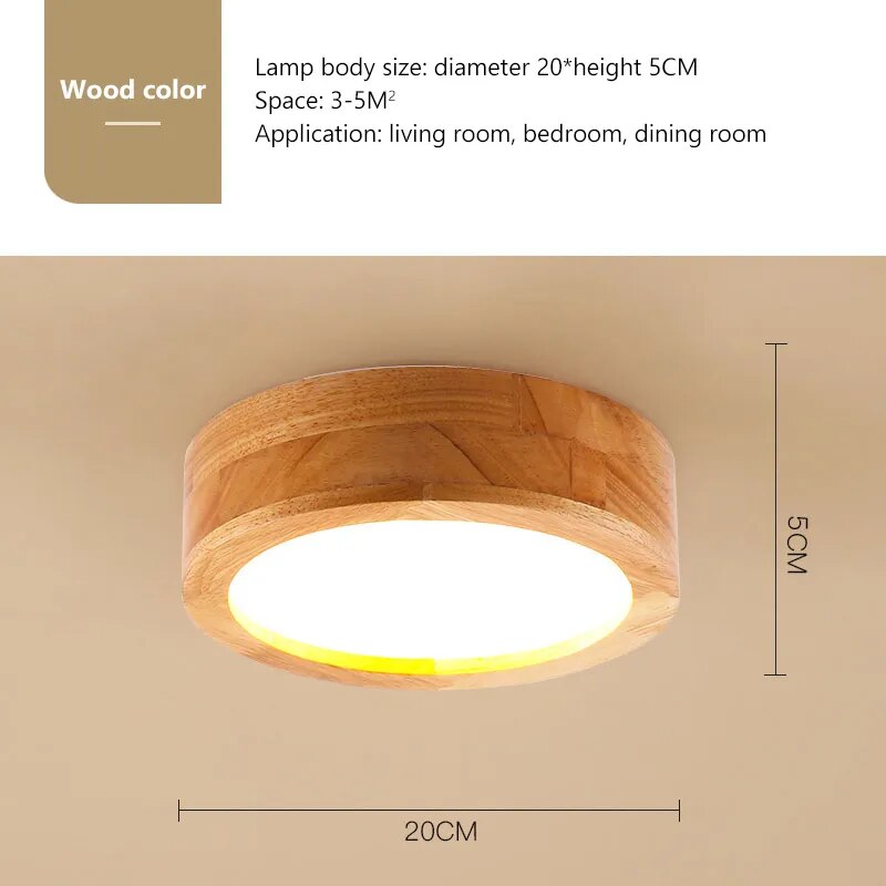 Plafonnier LED bois naturel modernité