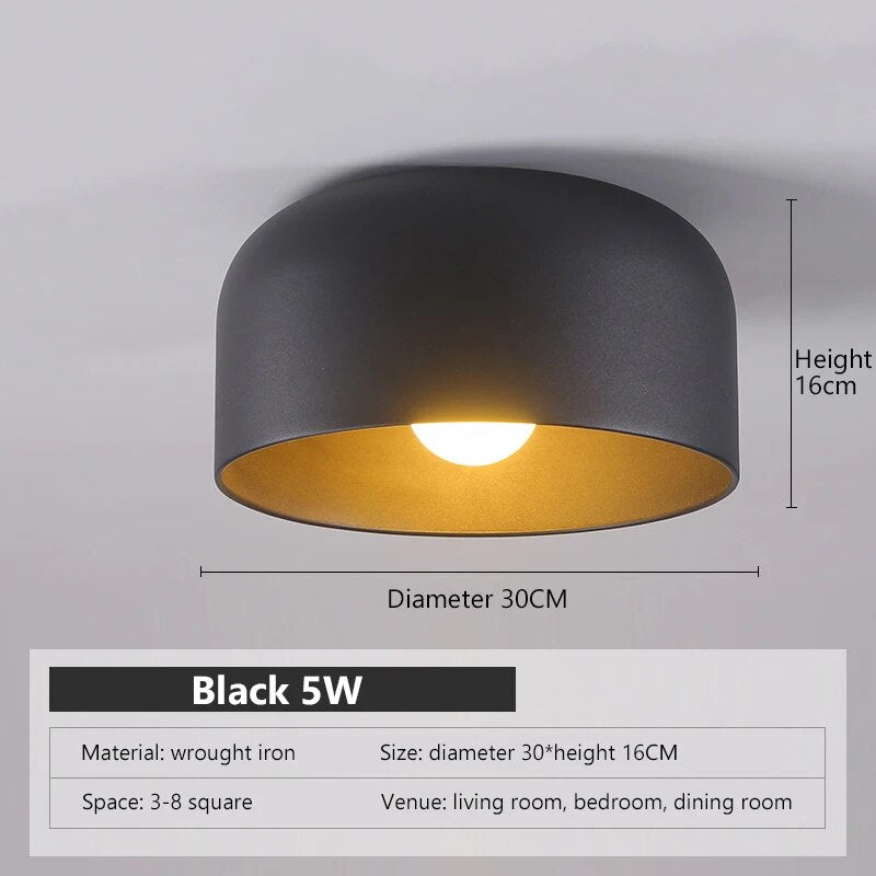 Plafonnier LED Nordica Noir/Blanc