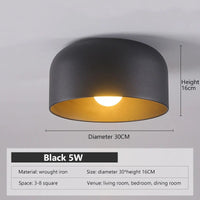 Plafonnier LED Nordica Noir/Blanc