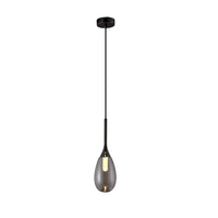 Suspension LED Saeli en verre fumé