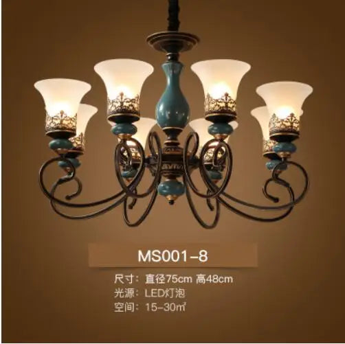 Lustre en céramique LED de style français antique - Design européen