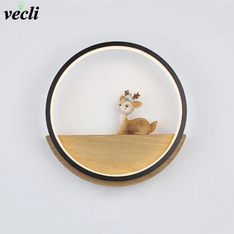 Applique murale LED moderne avec motif de cerf nordique