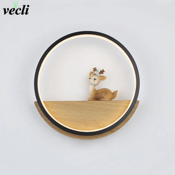 Applique murale LED moderne avec motif de cerf nordique