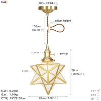 Suspension LED Cuivre Verre nordique moderniste