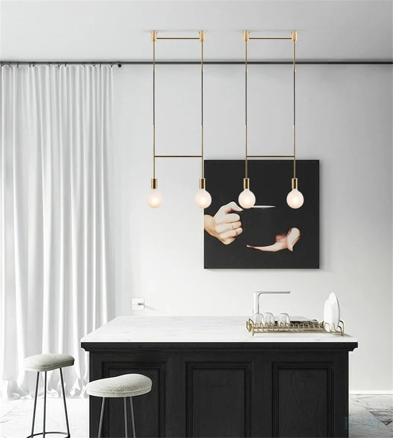 Lustre Nordique Or Moderne pour Décoration de Noël et Luminaires Maison