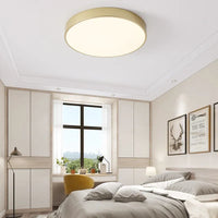Plafonnier LED Ultra-mince Or 5 cm, Design Moderne, Télécommande - Idéal pour le Foyer et la Chambre