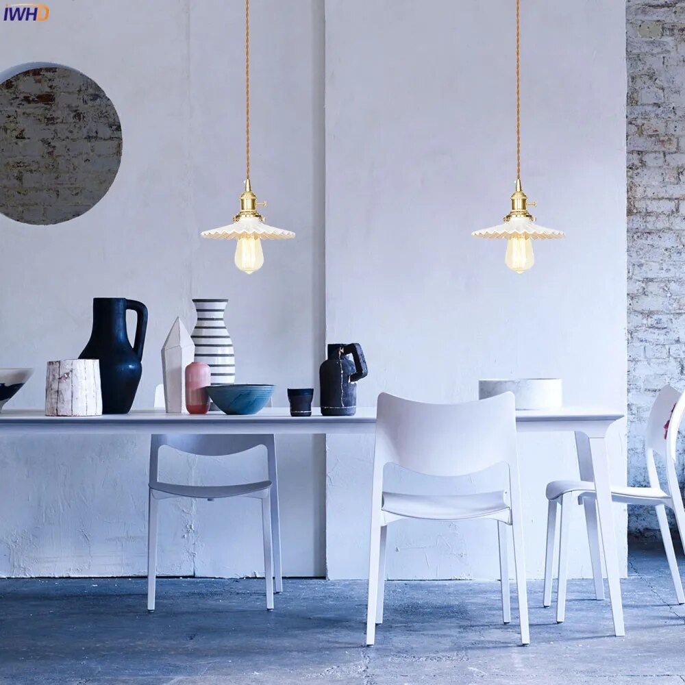 Suspension LED Cuivre Verre nordique moderniste