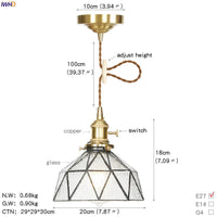 Suspension LED Cuivre Verre nordique moderniste