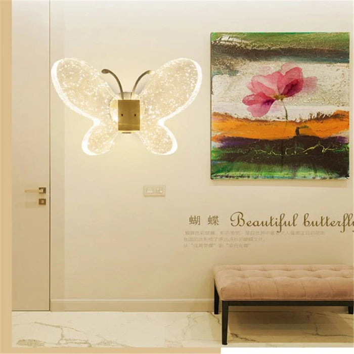 Applique murale moderne Cristal Papillon