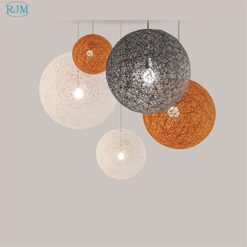 Suspension Boule LED en Chanvre