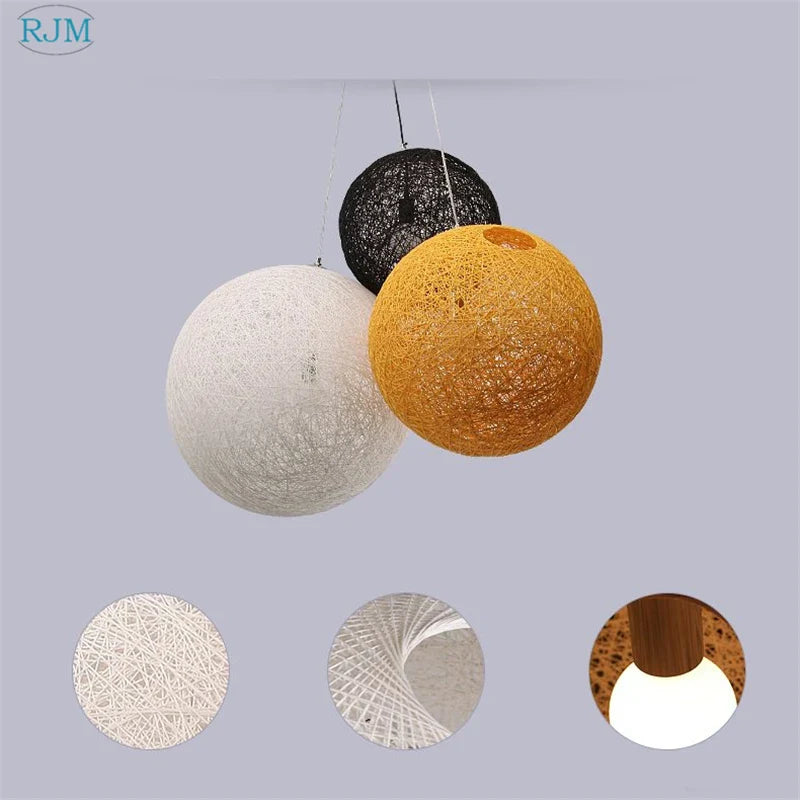 Suspension Boule LED en Chanvre