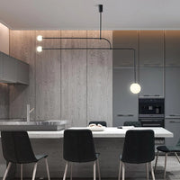 Lustre LED élégant avec boule en verre