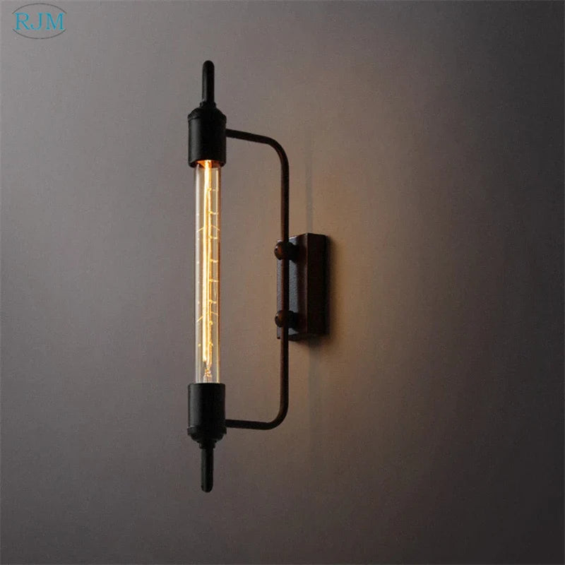 Applique Murale Tube Vapeur Vintage Noir