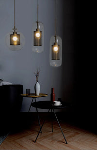 Lustre en boule de verre industriel rétro pour loft, hôtel et restaurant.