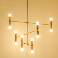 Lustre d'art post-moderne en fer - Luminaires créatifs en bambou LED - Idéal pour votre maison