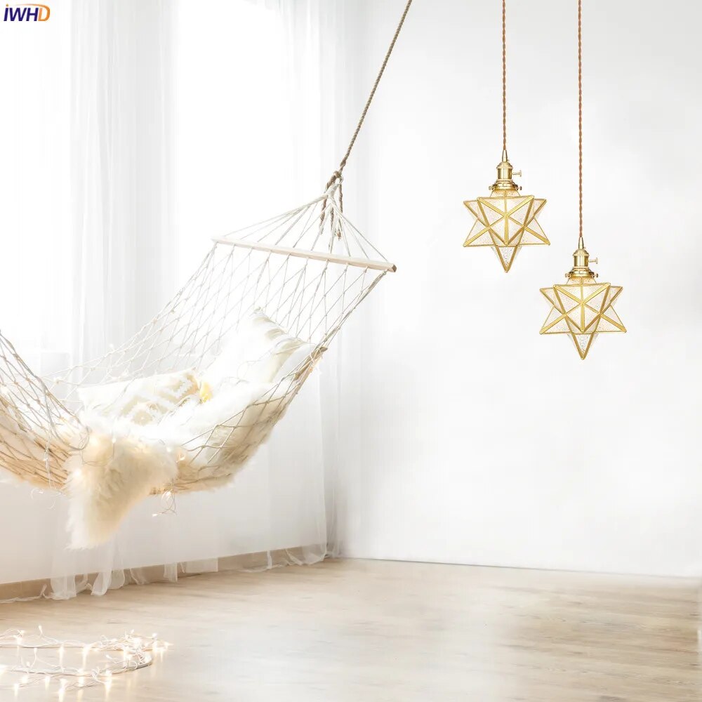 Suspension LED Cuivre Verre nordique moderniste