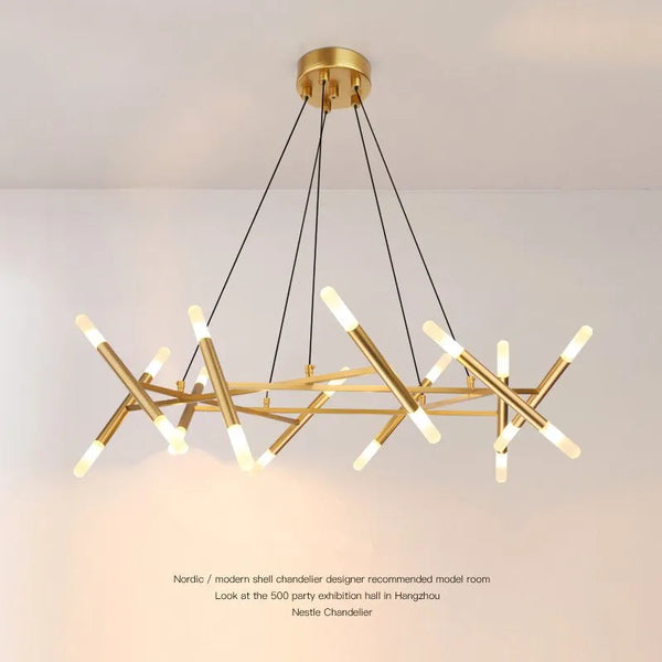 Lustre postmoderne Art créatif avec éclairage LED nordique rétro pour la cuisine, le salon et les restaurants